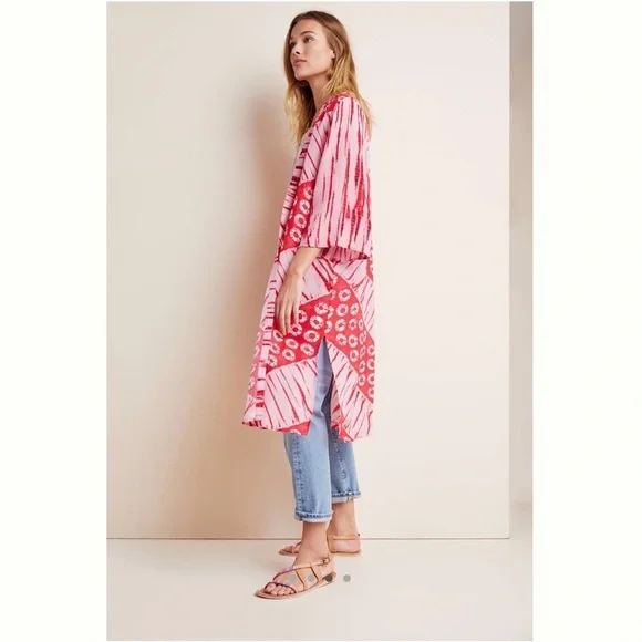 Anthro Bl-nk London tie dye Lia Shibori Kimono OS - Picture 2 of 9